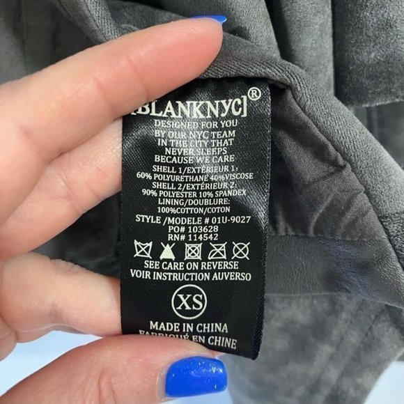 Blank NYC Private Practice Moto Jacket Vegan Faux Leather‎ Gray Size XS - Picture 4 of 8